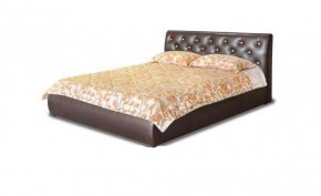 Кровать 1600 Флоренция в к/з "Классик 307 коричневый" (серия Норма) + основание + опоры в Ревде - revda.mebel-74.com | фото