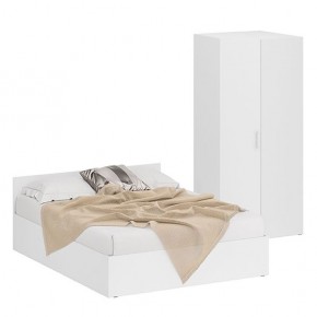 Кровать 1600 + Шкаф угловой Стандарт, цвет белый, ШхГхВ 163,5х203,5х70 + 81,2х81,2х200см., сп.м. 1600х2000 мм., без матраса, основание есть в Ревде - revda.mebel-74.com | фото