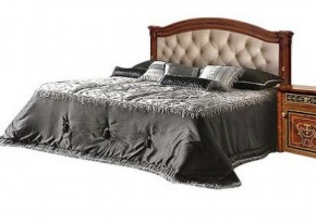 Кровать 2-х спальная с мягким изголовьем без изножья Карина-3 орех (К3КР-4[1]) в Ревде - revda.mebel-74.com | фото