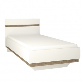 Кровать 90/TYP 90, LINATE ,цвет белый/сонома трюфель в Ревде - revda.mebel-74.com | фото