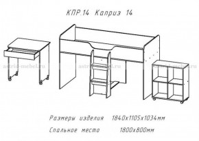 КАПРИЗ-14 Кровать 800 двухъярусная без рисунка в Ревде - revda.mebel-74.com | фото