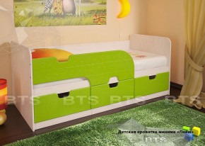Кровать детская Минима Лего 1.86 (лиловый сад/дуб атланта) в Ревде - revda.mebel-74.com | фото
