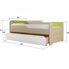 Кровать двухуровневая + подлокотники Стиль № 900.1 NEW (туя светлая/лайм) в Ревде - revda.mebel-74.com | фото