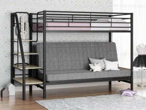 Кровать двухъярусная с диваном "Мадлен-3" (Черный/Серый) в Ревде - revda.mebel-74.com | фото