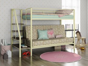 Кровать двухъярусная с диваном "Мадлен-3" (Белый/Фиолетовы) в Ревде - revda.mebel-74.com | фото