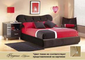 Кровать Феодосия 1600 со стразами в к/з "Классик 307 коричневый" (серия Норма) +основание +ПМ в Ревде - revda.mebel-74.com | фото