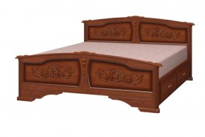 ЕЛЕНА Кровать из массива 1600 (Орех) с 2-мя ящиками в Ревде - revda.mebel-74.com | фото