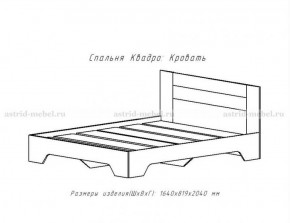 КВАДРО-2 Кровать 1600 с основанием и ПМ (ЦРК.КВД.04 кровать с ортопед. с ПМ) в Ревде - revda.mebel-74.com | фото