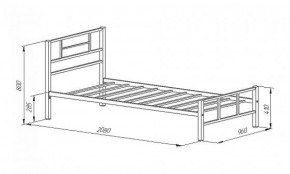 Кровать металлическая "Кадис 900х1900" Белый в Ревде - revda.mebel-74.com | фото