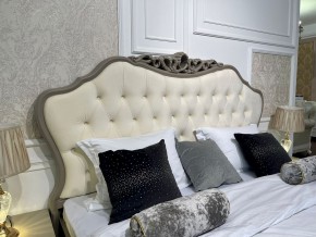 Кровать Мокко 1600 с мягким изголовьем + основание (серый камень) в Ревде - revda.mebel-74.com | фото