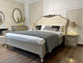 Кровать Мокко 1600 с мягким изголовьем + основание (серый камень) в Ревде - revda.mebel-74.com | фото