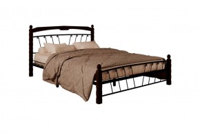 Кровать "Муза 1" КМД10  Черная (1600*2000) (ножки-шоколад) с коваными изделиями в Ревде - revda.mebel-74.com | фото