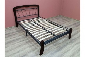 Кровать "Муза 4 Лайт" КМД9 Черная (1400*2000) (ножки-шоколад) с коваными изделиями в Ревде - revda.mebel-74.com | фото