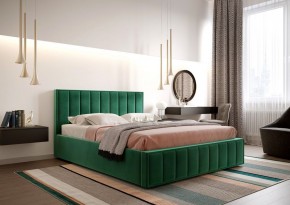 Кровать "Вена" 1400 СТАНДАРТ Вариант 1 Мора зеленый + бельевой ящик с кроватным основанием и подъемным механизмом в Ревде - revda.mebel-74.com | фото