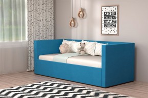 Кровать с ПМ (арт.030) (с/м 900*2000мм) (б/матр), ткань синяя в Ревде - revda.mebel-74.com | фото