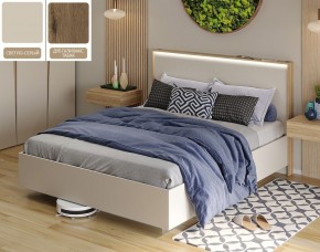 Кровать (Светло-серый U750 ST9/Дуб Галифакс Табак) 1400 в Ревде - revda.mebel-74.com | фото