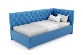 Кровать угловая Виола интерьерная +основание (120х200) 1 кат. ткани в Ревде - revda.mebel-74.com | фото