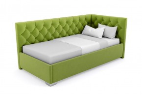 Кровать угловая Виола интерьерная +основание/ПМ/бельевое дно (120х200) 3 кат. ткани в Ревде - revda.mebel-74.com | фото