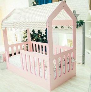 Кровать-домик без ящика 800*1600 (Розовый) в Ревде - revda.mebel-74.com | фото