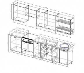 Кухонный гарнитур Графика 3000 (Стол. 38мм) в Ревде - revda.mebel-74.com | фото
