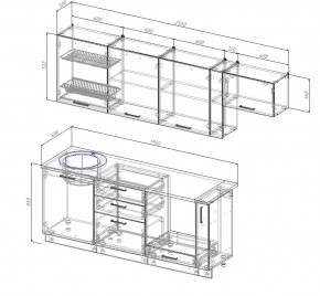 Кухонный гарнитур Лофт 2550 (Стол. 38мм) в Ревде - revda.mebel-74.com | фото