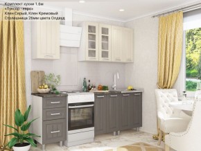 Кухонный гарнитур Луксор-евро 1600 серый-кремовый в Ревде - revda.mebel-74.com | фото