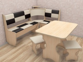 Кухонный уголок Домино Стандарт + стол + табурет 2 шт. (1000*1500) в Ревде - revda.mebel-74.com | фото