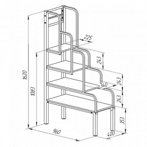 Лестница для металлических кроватей (Черный/Венге) в Ревде - revda.mebel-74.com | фото