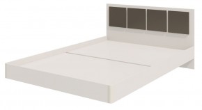 Парус Кровать 1200 на щитах (Белый/Графит) в изголовье 3 декор. квадрата в Ревде - revda.mebel-74.com | фото