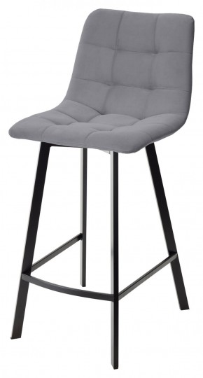 Полубарный стул CHILLI-QB SQUARE серый #27, велюр / черный каркас (H=66cm) М-City в Ревде - revda.mebel-74.com | фото