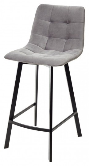 Полубарный стул CHILLI-QB SQUARE светло-серый #26, велюр / черный каркас (H=66cm) М-City в Ревде - revda.mebel-74.com | фото
