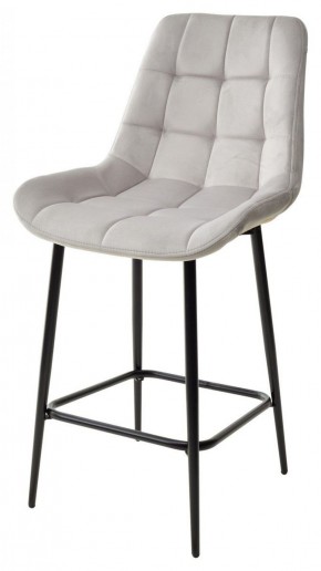 Полубарный стул ХОФМАН, цвет H-09 Светло-серый, велюр / черный каркас H=63cm М-City в Ревде - revda.mebel-74.com | фото