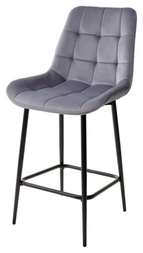 Полубарный стул ХОФМАН, цвет H-14 Серый, велюр / черный каркас H=63cm М-City в Ревде - revda.mebel-74.com | фото
