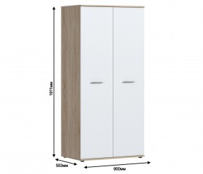 Шкаф 2 дверный Мамбо СБ-2371 (Дуб Сонома/Белый) в Ревде - revda.mebel-74.com | фото