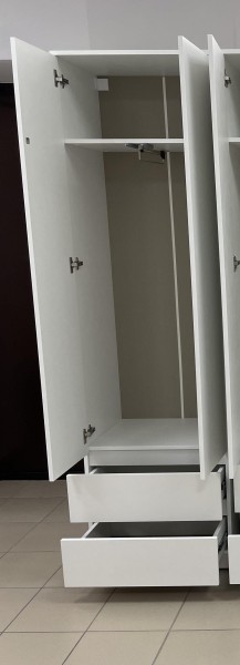 Шкаф 2-ств. с 2 ящиками и вешалкой "Бьянко" в Ревде - revda.mebel-74.com | фото
