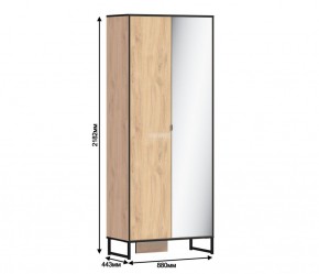 Шкаф 2х дверный с зеркалом Лофт СБ-3111 (Дуб Минерва) в Ревде - revda.mebel-74.com | фото