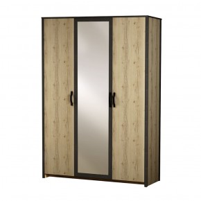 Шкаф 3-дверный с зеркалом №885 Гранж в Ревде - revda.mebel-74.com | фото