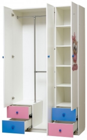 Шкаф 3-х дверный с ящиками и фотопечатью Совята 3.1 (1200) в Ревде - revda.mebel-74.com | фото