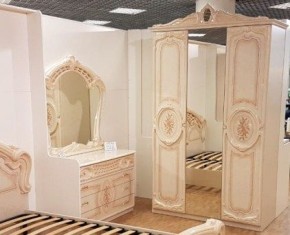 Шкаф 3-х дверный с зеркалами (01.143) Роза (беж) в Ревде - revda.mebel-74.com | фото