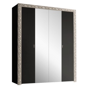 Шкаф 4-х дв. (с зеркалами)  Premium черная/серебро (ТФШ1/4(П) в Ревде - revda.mebel-74.com | фото