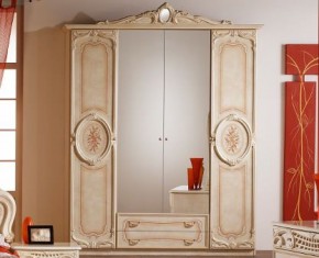 Шкаф 4-х дверный с зеркалами (01.144) Роза (беж) в Ревде - revda.mebel-74.com | фото