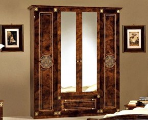 Шкаф 4-х дверный с зеркалами (02.144) Рома (орех) в Ревде - revda.mebel-74.com | фото