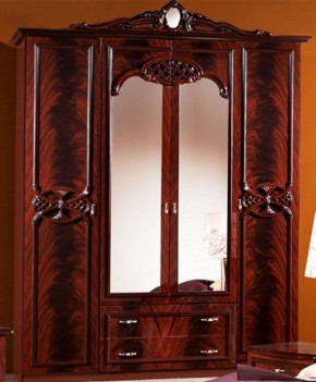 Шкаф 4-х дверный с зеркалами (03.144) Ольга (могано) в Ревде - revda.mebel-74.com | фото
