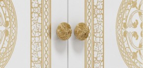 Шкаф 4-х дверный с зеркалами (12.244) Грация (белый/золото) в Ревде - revda.mebel-74.com | фото