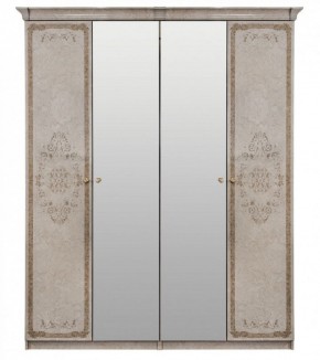 Шкаф 4-х створчатый (1+2+1) с Зеркалом "Патрисия" (крем) в Ревде - revda.mebel-74.com | фото