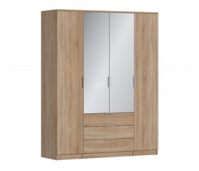 Шкаф 4х дверный с зеркалами Николь СБ-2595/1 (Дуб Сонома) в Ревде - revda.mebel-74.com | фото