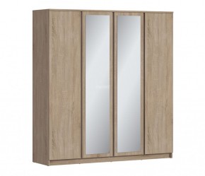Шкаф 4х дверный с зеркалами Веста СБ-3082 (Дуб Сонома) в Ревде - revda.mebel-74.com | фото