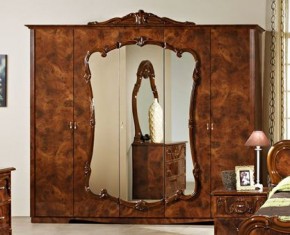 Шкаф 5-и дверный с зеркалами (20.145) Тициана (орех) в Ревде - revda.mebel-74.com | фото