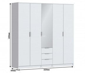 Шкаф 5-ти дверный Николь СБ-2594/1 (Белый) в Ревде - revda.mebel-74.com | фото