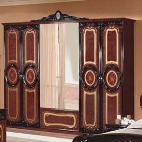 Шкаф 6-и дверный с зеркалами (01.146) Роза (могано) в Ревде - revda.mebel-74.com | фото